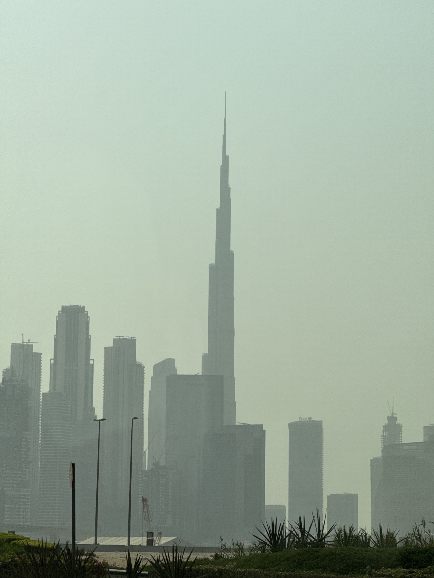 dubai skyline in mist